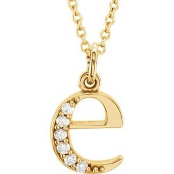 Kazi Luxury Initial Necklace - Yellow Gold Initial E